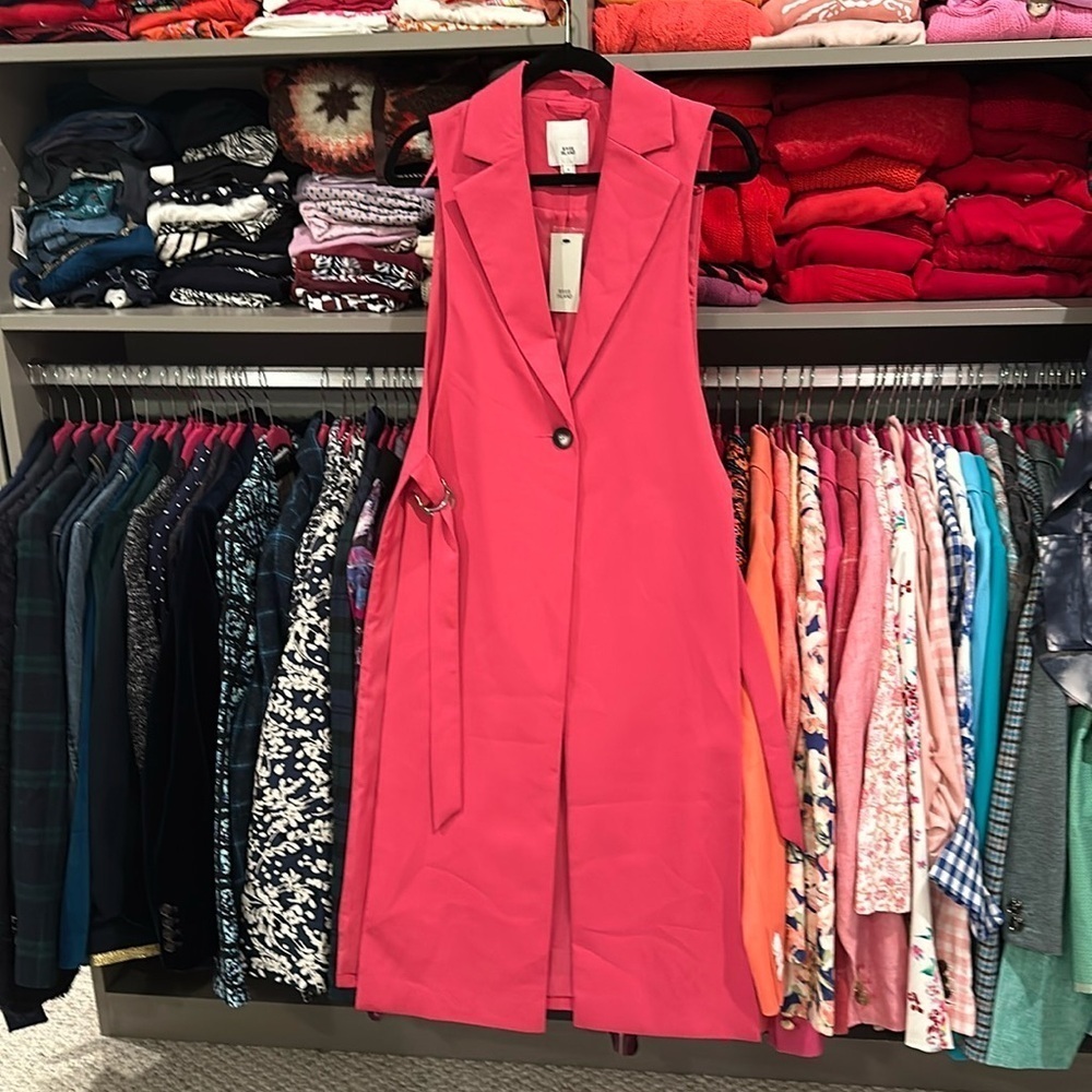 River Island pink gilet us size 2/ UK size 6